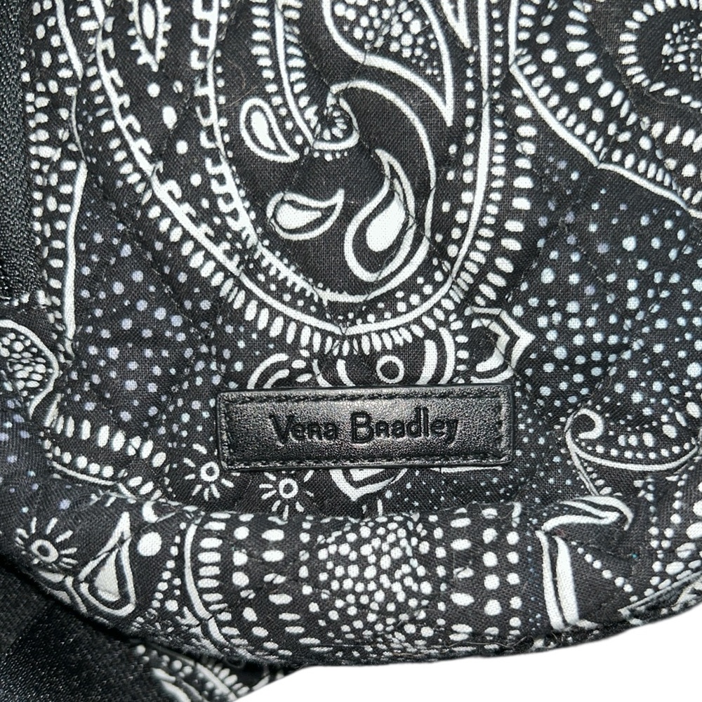 Vera Bradley Essential Sling Backpack Black and White Stellar Paisley Print - Picture 4 of 6